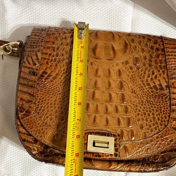 Brahmin Brown Crocodile Embossed Crossbody Bag - Picture 2 of 16
